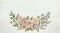 Watercolor floral arrangement with roses, peonies, and greenery on textured cream background. Isolated botanical design for wedding invitations, greeting cards, and decorative projects.