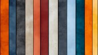 Vertical colorful stripes pattern with textured grunge effect in retro colors - orange, blue, gray and white. Abstract geometric background for modern design projects.