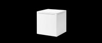 Blank white cube box isolated on transparent background, ready for packaging design, branding mockups, product displays, t-shirt graphics, and print-on-demand projects.