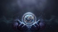 Businessman hands holding glowing digital globe with network connections in dark atmospheric setting for technology and global business concepts.