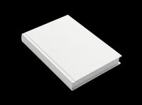 Closed blank book with white cover isolated on transparent background, ready for design use on t-shirts, clipart, stickers, print-on-demand products, and sublimation projects.
