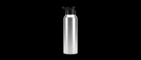 Metallic aluminum spray bottle with black pump dispenser isolated on transparent background, ready for design use on t-shirts, stickers, and print-on-demand products.
