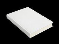 Closed white hardcover book with blank pages isolated on transparent background, ready for design use on t-shirts, stickers, print-on-demand products, and digital crafts.