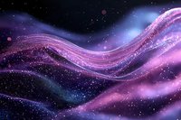 Magical cosmic waves with glowing purple and pink nebula streams flowing through starry space background, creating ethereal celestial atmosphere.