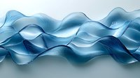 Abstract flowing blue waves create dynamic movement against light background, conveying fluidity and grace. Modern design element for business presentations and layouts.