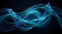 Abstract blue energy waves flowing dynamically across dark background creating futuristic digital motion effect for modern technology designs.