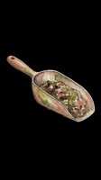 Vintage metal scoop filled with dried herbs and botanicals, isolated on transparent background. Ready for clipart, print-on-demand, t-shirt design, stickers, and sublimation projects.