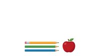 Isolated colored pencils and red apple on white background, ready for educational materials, design projects, and back-to-school content.