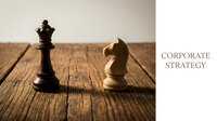Chess pieces on wooden board representing business strategy and corporate planning concepts for leadership and competitive advantage.