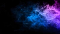 Ethereal blue and purple smoke effect on black background creates mystical atmosphere with swirling tendrils merging in abstract patterns. Suitable for creative design projects.