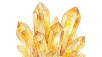 Golden crystal cluster isolated on white background, suitable for design projects, jewelry concepts, and mineral illustrations.