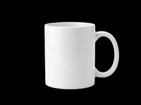 White ceramic mug isolated on transparent background, ready for sublimation, print-on-demand, and custom design projects. Perfect for t-shirt mockups, clipart, and merchandise creation.