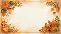 Autumn foliage frame with golden leaves, berries, and branches on cream background. Isolated design element suitable for fall invitations, greeting cards, and seasonal marketing materials.