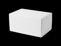 White closed cardboard mailer box isolated on transparent background, ready for packaging mockups, print on demand, stickers, clipart, and t-shirt design use.