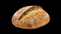 Rustic whole grain artisan bread loaf isolated on transparent background, ready for bakery menus, food blogs, stickers, print on demand, and T-shirt design use.