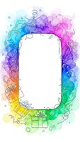 Colorful watercolor frame with gift boxes and decorative elements on white background for greeting cards, invitations and holiday designs.