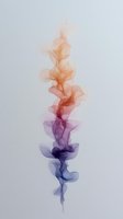 Ethereal smoke swirls in gradient colors from deep purple to soft peach, creating an elegant abstract formation against light background. Suitable for modern wall art.