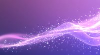 Magical glowing purple waves with sparkling particles and light effects on gradient background, flowing energy abstract design for festive backgrounds.