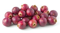 Fresh ripe cranberries with water drops scattered on white background, macro shot showing natural texture and deep red color. For food packaging and marketing.