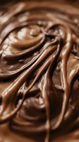 Creamy chocolate frosting with swirled texture, ideal for bakery, dessert, and confectionery design projects and food photography.