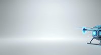 Blue helicopter toy isolated on white background, ready for design projects, merchandise, and educational materials.