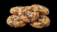 Chocolate chip cookies stacked together, isolated on transparent background, ready for food menus, stickers, t-shirt design, print on demand, and clipart use.
