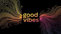 Abstract flowing lines with good vibes text on dark background. Modern motivational design for wellness, meditation and positive energy concepts.