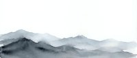 Watercolor mountain landscape with layered peaks in soft gray tones creating depth and atmospheric perspective for nature-inspired designs.