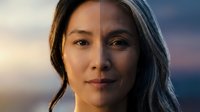 Professional Asian businesswoman portrait with confident expression during golden hour lighting for corporate and leadership concepts.
