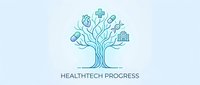 Healthcare technology tree concept with medical icons growing from branches representing digital health innovation and medical progress in modern medicine.