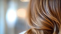 Soft focus close up of blonde wavy hair with honey highlights and natural balayage technique showing professional salon styling and haircare treatment results.