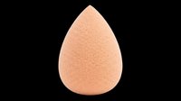 Peach teardrop makeup sponge isolated on transparent background, ready for beauty clipart, T-shirt design, stickers, print on demand, and sublimation projects.