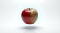 Fresh red apple with natural striations isolated on white background, suitable for food packaging, nutrition labels, healthy eating campaigns, and culinary design projects.