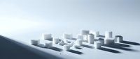Architectural model of urban cityscape with white and gray buildings on sloped surface, suitable for real estate, urban planning, and development projects.