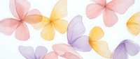 Delicate watercolor butterflies in soft pastel colors floating on white background. Gentle spring design for feminine projects and nature themes.