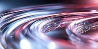 Abstract swirling motion blur with purple pink and blue light trails creating dynamic flowing waves and curves for modern digital backgrounds.