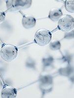 Molecular structure model with connected spheres representing atoms and chemical bonds in scientific research and education applications.