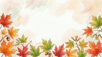 Watercolor autumn leaves frame isolated on white background, perfect for fall seasonal designs, greeting cards, and decorative projects.
