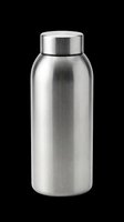 Stainless steel water bottle with screw cap isolated on transparent background, ready for design use on t-shirts, clipart, and print-on-demand products.