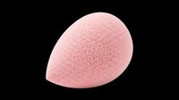 Pink beauty sponge isolated on transparent background, ready for makeup, cosmetics, and design projects including t-shirts, clipart, and print-on-demand products.