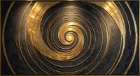 Golden spiral metallic texture with concentric circles creating hypnotic vortex pattern for luxury design backgrounds and modern abstract artwork.