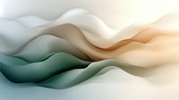 Abstract flowing waves in soft green and beige tones creating elegant curved layers. Modern minimalist design for backgrounds and contemporary decor.