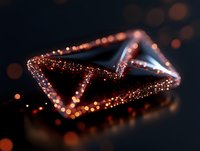 Glowing heart shape created with sparkly copper wire against dark background with bokeh lights, romantic Valentine's day concept for greeting cards and decor.