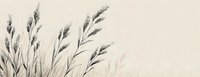 Delicate silhouette of wild grass plumes against soft beige background, creating minimalist botanical art with gentle movement and organic texture.