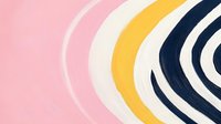 Minimalist curved lines in pink, yellow, navy blue and white create abstract wavy pattern background for modern wall art and contemporary design projects.