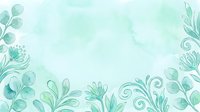 Watercolor botanical frame with eucalyptus leaves and ornamental flourishes on isolated light background, suitable for wedding invitations and greeting card designs.