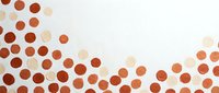 Abstract geometric pattern with scattered orange and brown circles on light background for modern design projects and branding materials.