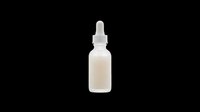 Frosted glass dropper bottle with pipette, isolated on transparent background. Ready for skincare, cosmetic branding, stickers, t-shirt design, and print on demand use.