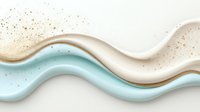 Elegant wavy lines in mint green and beige with golden glitter accents create modern abstract background design for luxury branding and packaging projects.