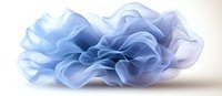 Ethereal flowing fabric in light blue and white creates gentle waves and folds against neutral background, suggesting movement and lightness. Suitable for fashion and design.